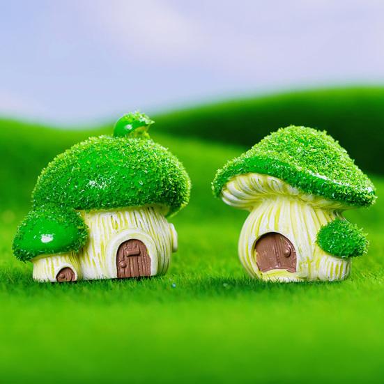 Figurina Fungo Casa in Resina per Terrario Fai-da-te e Decorazione Acquario Carino Ornamento Giardino Fatato Miniatura Decorazione da Scrivania per Casa Ufficio Festa Unico