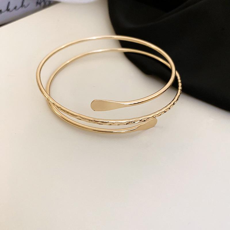 Cold wind multi-layer plain ring open bracelet new versatile bracelet niche high-end jewelry wholesale
