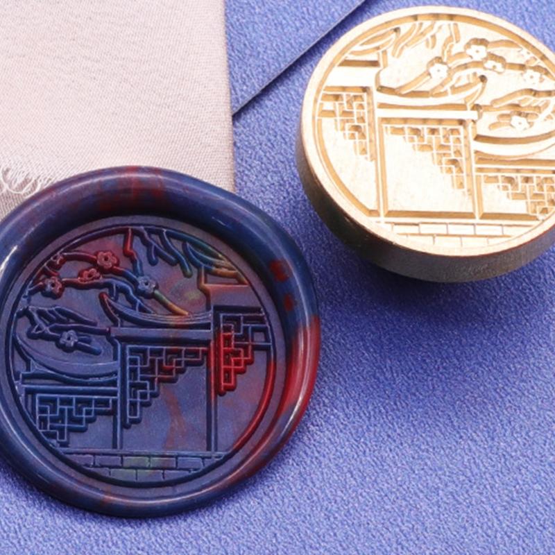 Wachssiegelstempel für Kopf 0,98 Zoll Messingstempel Schraubschnittstelle Leicht austauschbar Metall-Scrapbooking-Stempel für Hochzeitsgeschenke