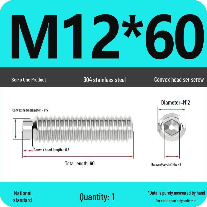 304 Stainless Steel Cup Point Grub Screw - Sizes M3 To M10