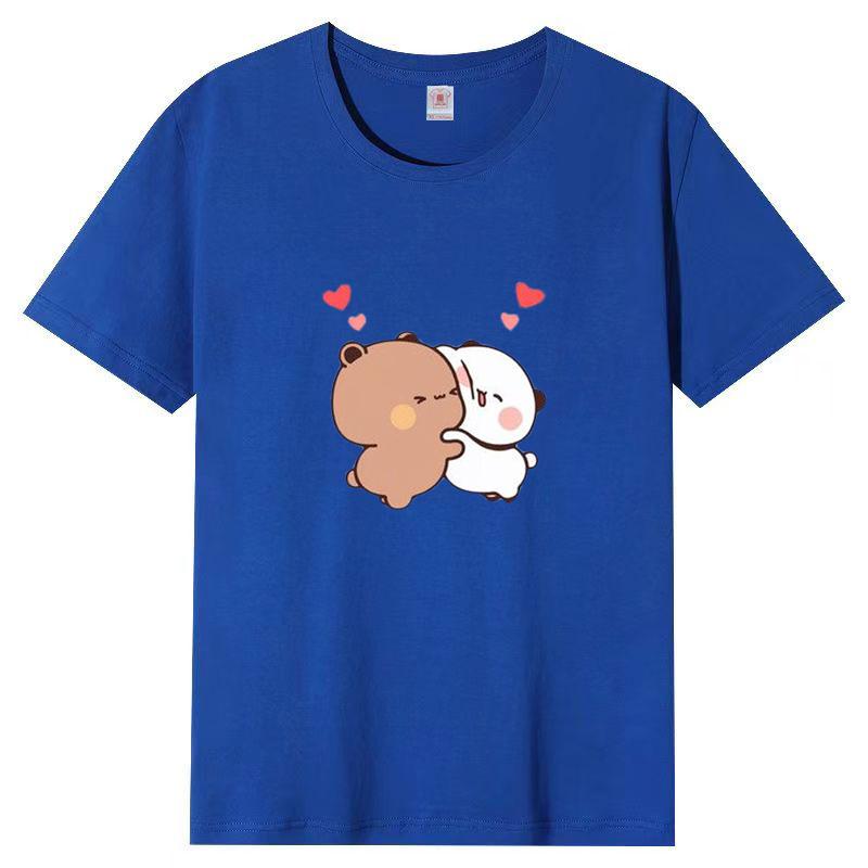 Women Panda Bear Cartoon T Shirt Cute Tshirts Cotton Short Sleeve Girls Print Tees O-Neck Kawaii Tops Casual