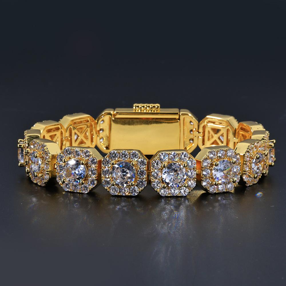 Hip Hop Zircon Full Diamond Rock Sugar Bracelet Light Luxury Accessories High-End Men'S Jewelry Jewelry