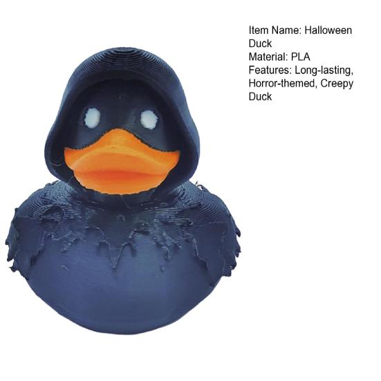 Halloween Duck Figurine 3D Printed Spider Duck Statue Horror Skeleton Ghost Duck for Home Bar Mantel Haunted House Decoration