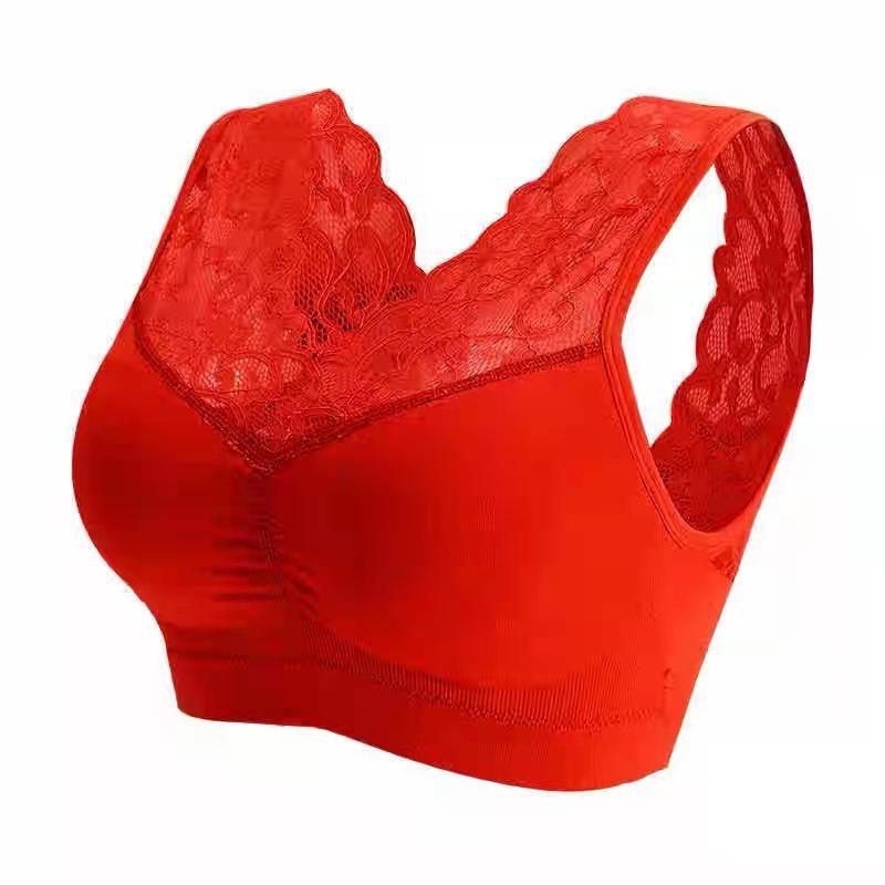 Nahtloser hochelastischer Spitzen-BH ohne Träger und Camisole