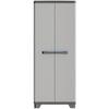 Mobile alto LINEAR - Nero / Grigio - 68 x 39 x 173 cm - 3 ripiani regolabili - Lucchetto