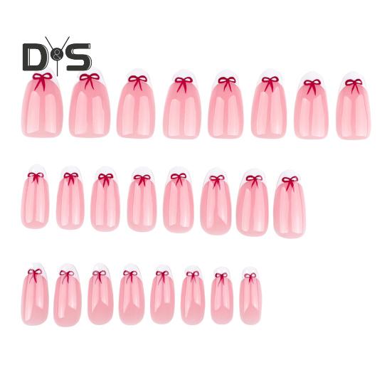 

24 шт. Червоне серце для друку на нігтях Акрилові накладні нігті у формі мигдалю Багаторазові червоні французькі наконечники Глянцеві червоні палички на нігтях для весілля до Дня святого Валентина D