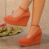 Spring/Autumn Pointed Toe Wedge Heel Shoes for Women, Fashionable Thick Sole Low-Cut High Heels, Women's Shoes 2026