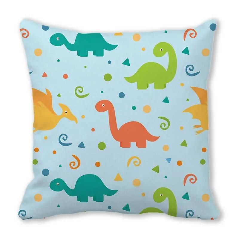 Office Sofa Car Cushion Cover Luxury Home Decoration Pillow Cover Cute Cartoon Little Dinosaur Animal Pattern