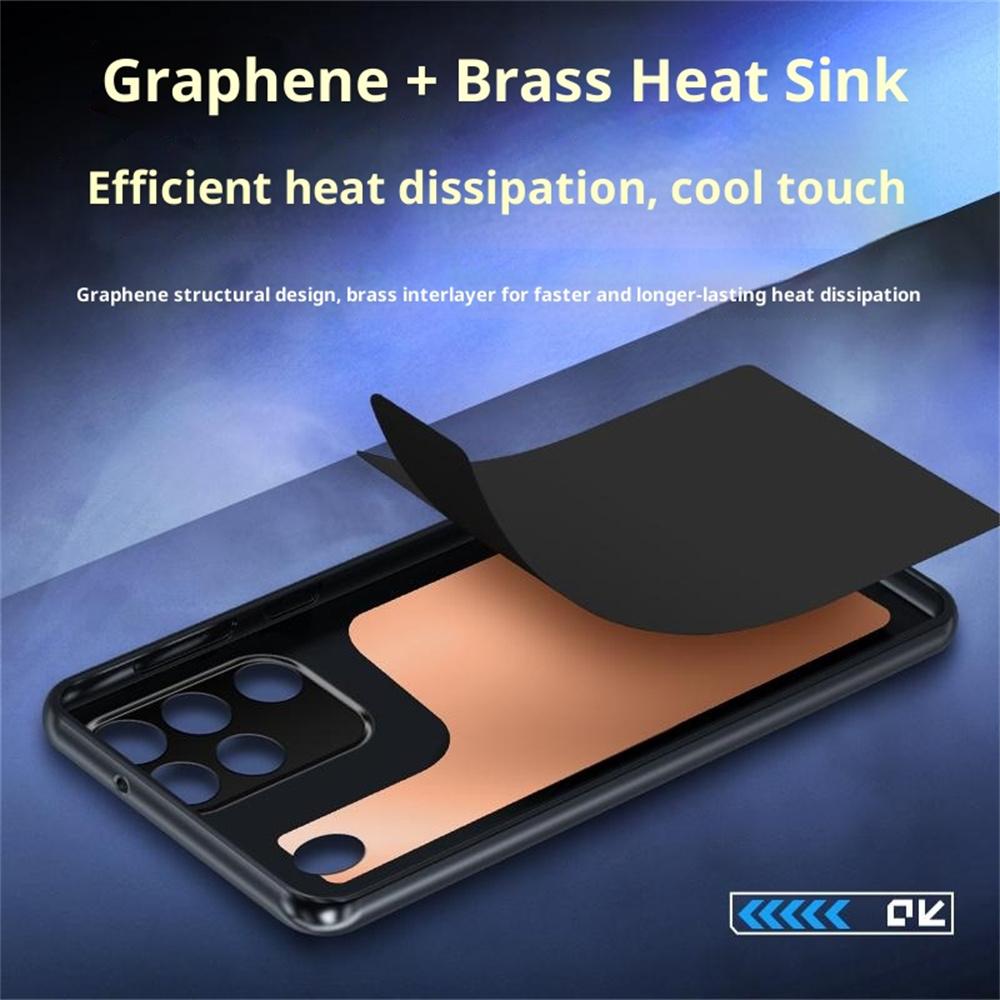 For ZTE Nubia RedMagic 11 Pro 5G/11 Pro+ 5G Case Graphene + Brass Heat Dissipation Silicone PC Phone Cover Support Magnetic Car Mount