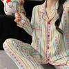 Cartoon Sausage Dog Plus Size Women's Long Sleeve Pajama Set for Spring/Autumn