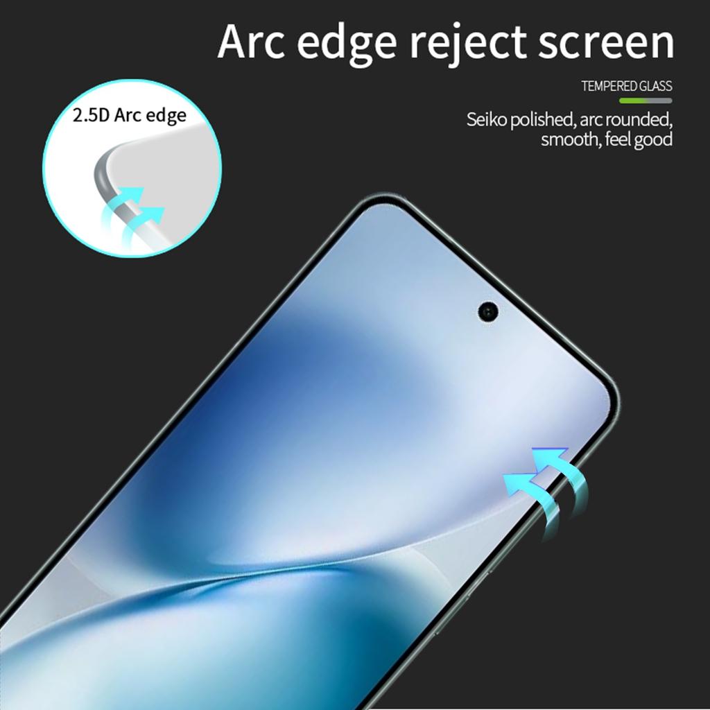 Für vivo X200s 5G Displayschutzfolie MOFI 9H Vollklebend Vollständige Abdeckung Hochwertige Aluminium-Silizium-Glasfolie