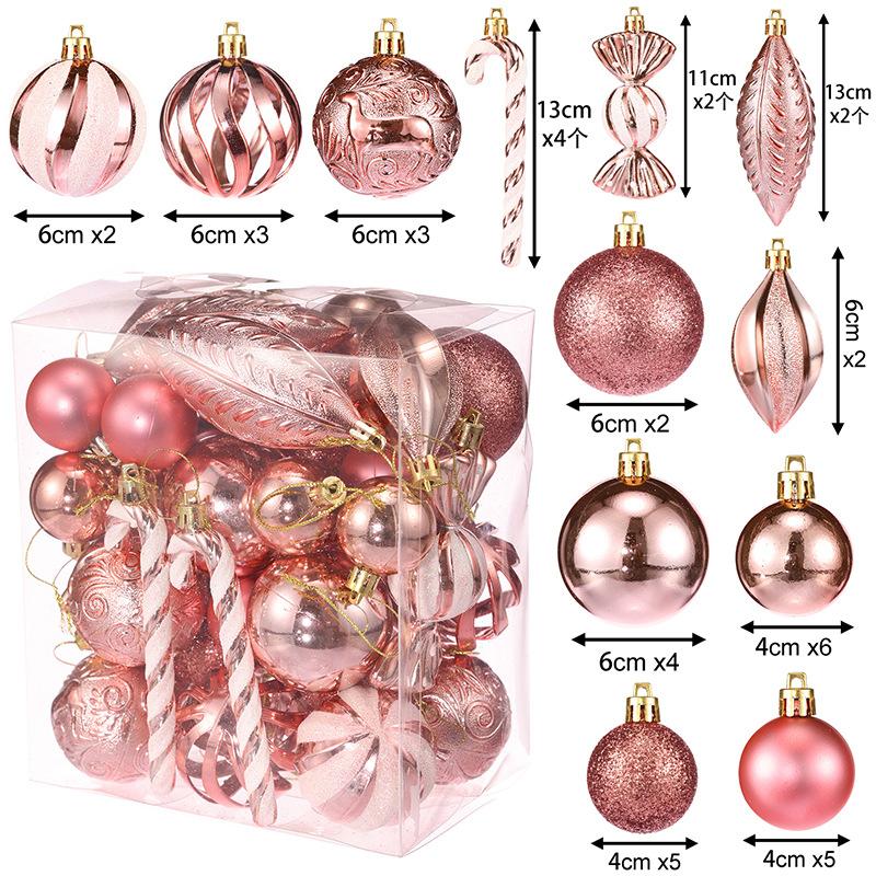 29/40pcs Silver Red Special-shaped Christmas Ball Ornaments Christmas Tree Party Decoration Christmas Spheres Pendant New 2026
