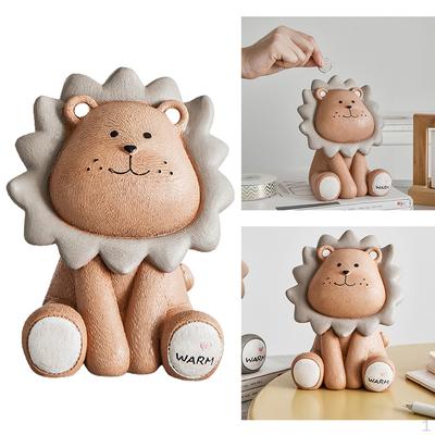 Klassische Niedliche Harz-Löwen-Spardose, und Kleine, Souvenir-Box für Kinder Erwachsene, Wohnzimmer, Arbeitszimmer