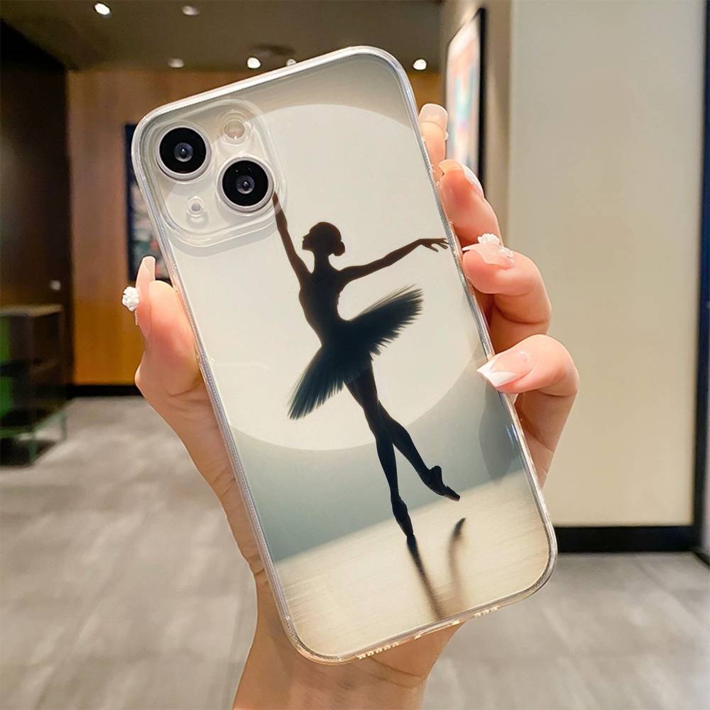 Simple Swan Dance Ballet Phone Case For iPhone 17 16e 16 15 14 13 12 11mini Pro Max X XR XSMAX 8 7 Air Plus Soft Cover