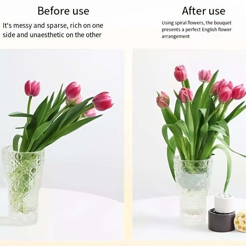 Spiral Flower Arrangement Tool - Versatile Bouquet Stem Holder for Lightweight Plastic Planting Aid for Vases, Indoor Plant Holder