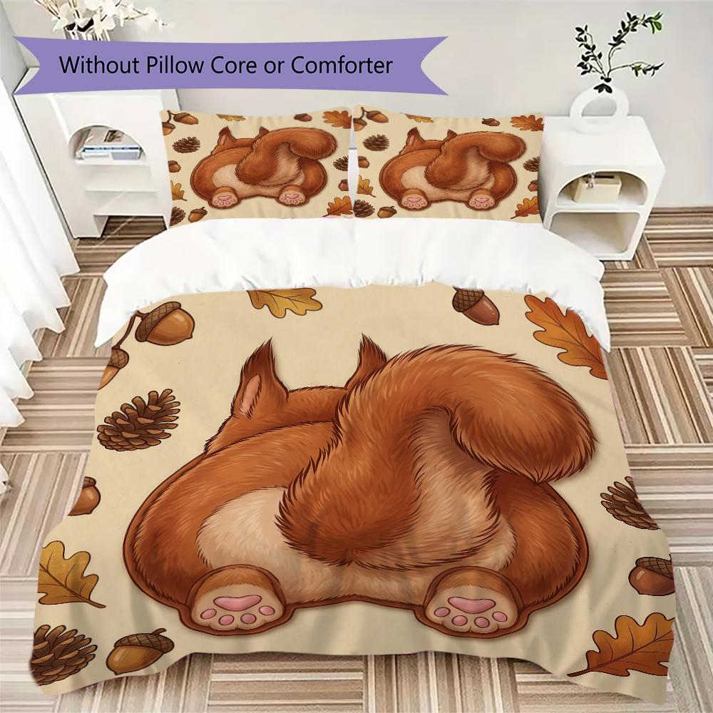 Story Bunny Pattern Bedding uilt Set uilt Cover Pillowcase Home Decoration Birthday Gift (1 * duvet cover + 2 * pillowcase without core)
