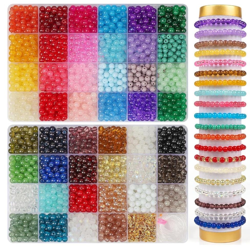 6Mm Glass Jelly Double Bead Set Glass Beads Beaded Diy Jewelry Accessories Glass Beads