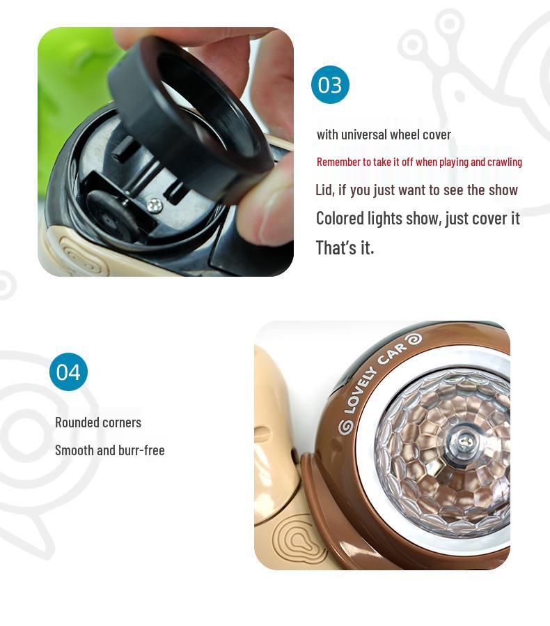 Children's Electric Snail Toy with Projection, Sound, Light, and Automatic Obstacle Avoidance