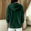 Women's Color Hooded Long Sleeve Cardigan with Buttoned Pockets Loose Fit Casual