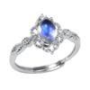 Natural Moonstone Blue Light Women's Ring - Trendy Korean & Japanese Style Gift for Girlfriend, Best Friend, or Lover on Valentine's Day