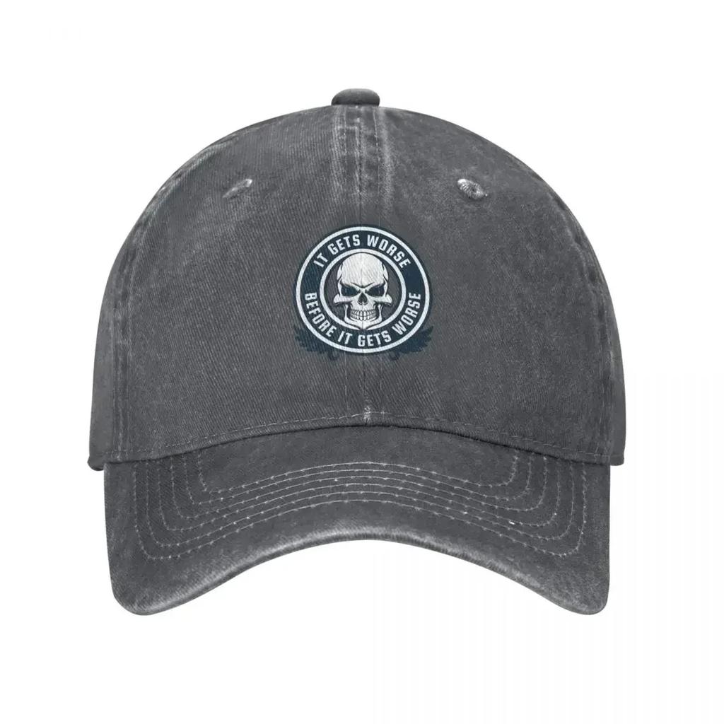 It Gets Worse Before It Gets Worse Eternal Pessimist Shirt Baseball Cap Golf Hat Unisex Sunscreen Golf WoUnisexs Unisexs