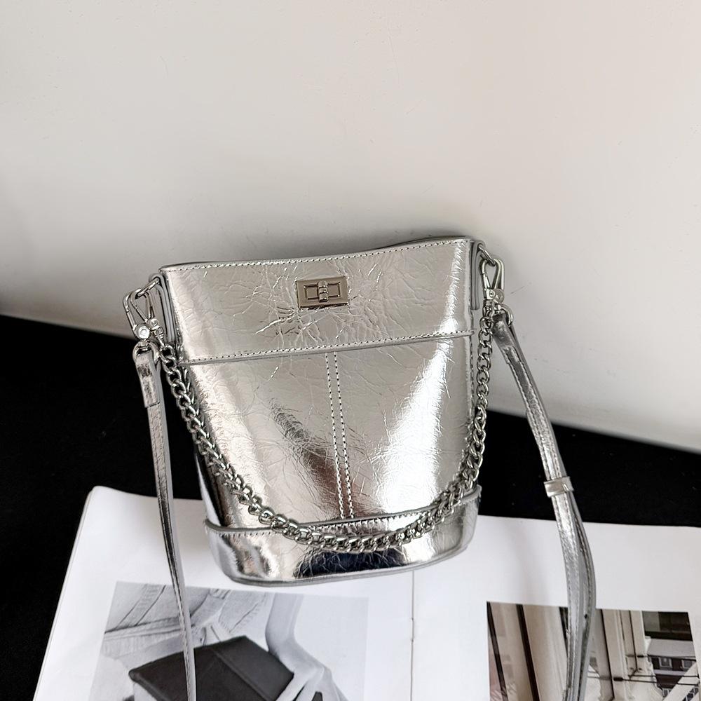 

Сумка-ведро в стиле ретро из натуральной кожи, женская сумка, универсальная сумка через плечо на одно плечо