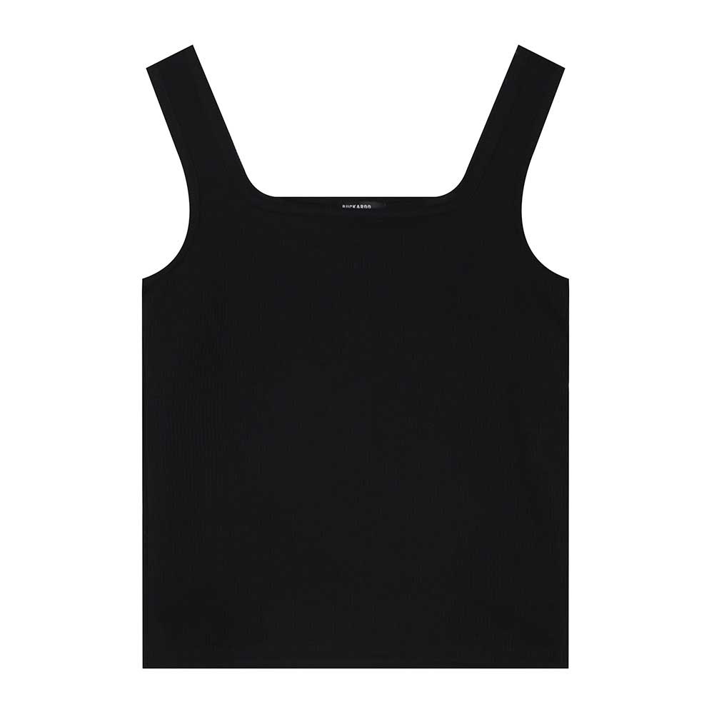 Burkeru Women S C/P Ribbed Logo Sleeveless Black Black_Xs