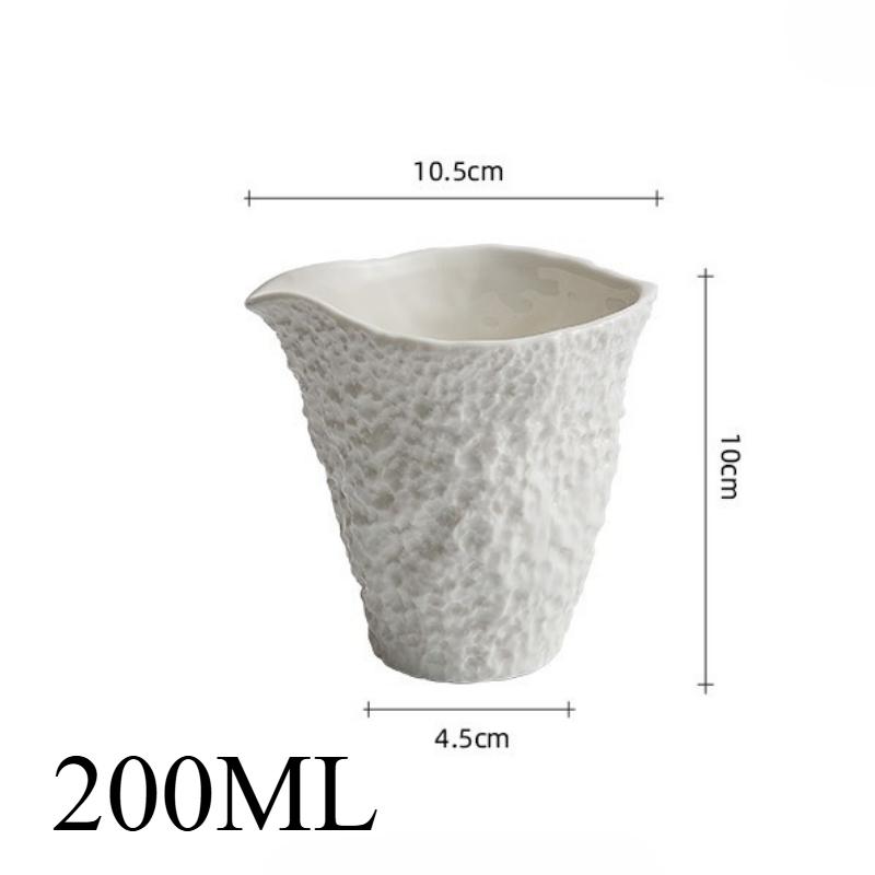

Rock Texture Steak Sauce Cup Household White Ceramic Juice Cup Coffee Utensils Milk Cans Mixing Cups Small Milk Pot