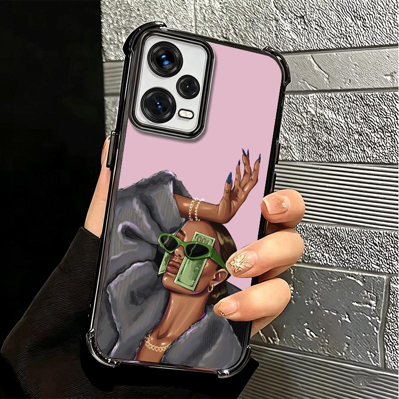Girl Boss Lady Rosa Beschichtung Handyhülle Für Xiaomi Redmi Note 14 15 Pro Plus 13 12 11 11S 11T 10 9S 9 5G Anti-Fall Airbag Abdeckung