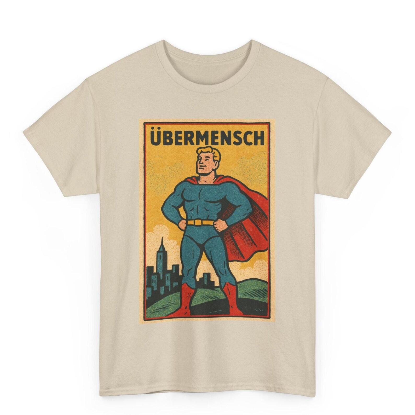Nietzsche Ubermensch T-Shirt: Retro Comic Philosophy Graphic Tee 2XL