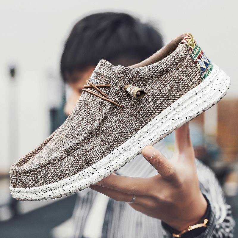 

Модная мужская повседневная парусиновая обувь Мужская дышащая легкая и повседневная обувь для вождения Лоферы 47 светло-коричневого