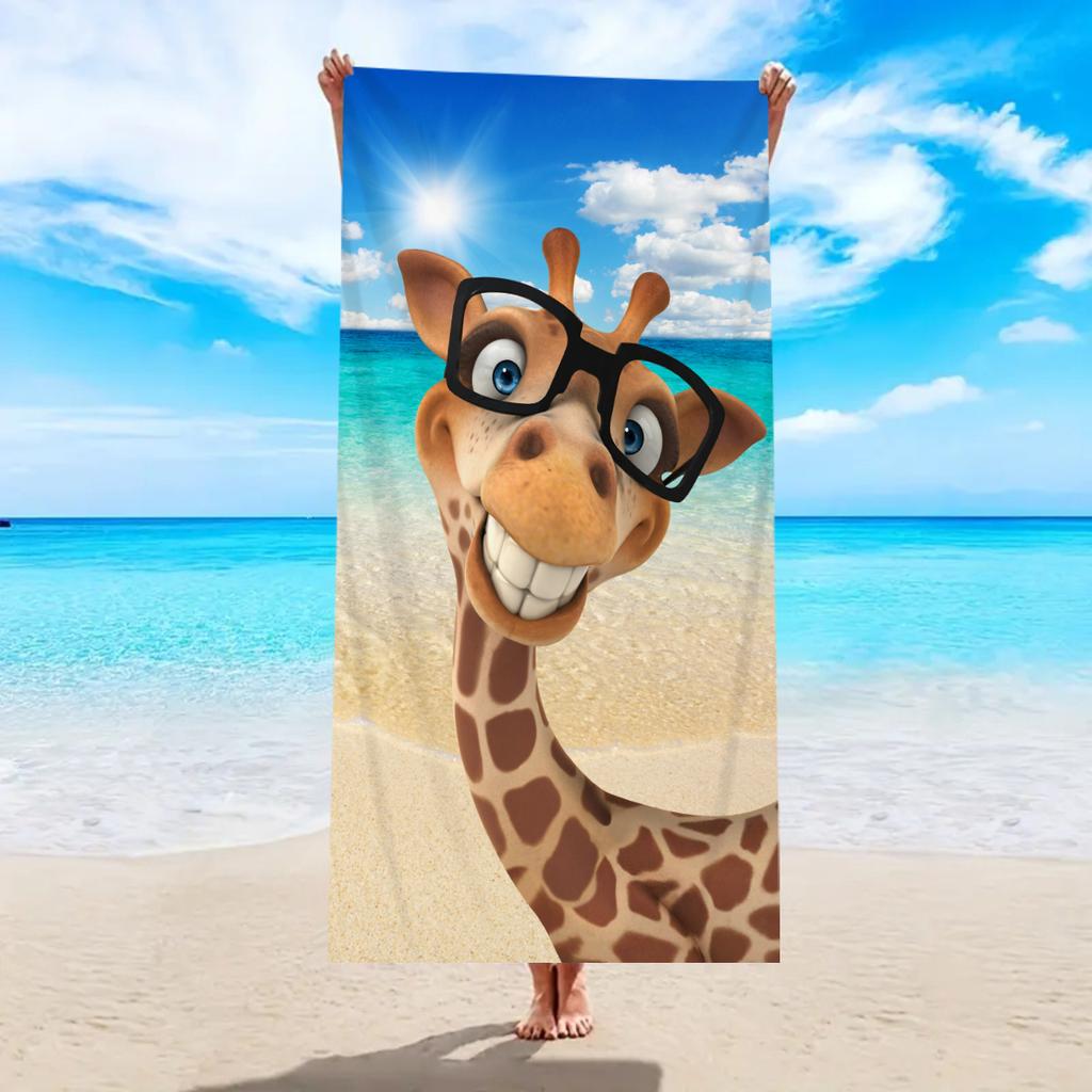 1pc Dolphin Octopus Animal Large Beach Towel, Quick drying Water absorbing Beach Towel, Swimming, Vacation, Camping Beach Towel