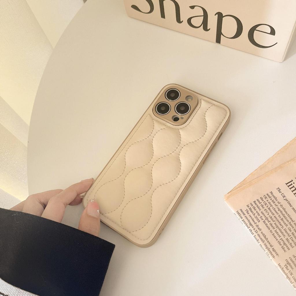 Leather Down Jacket Phone Case for Apple 15, Compatible with 14 Pro Max, Internet Celebrity 13, and XR - Drop-Proof Protection