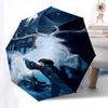 1pc Deer and Harry Potter Automatic Folding Umbrella - Compact 8-Rib Design, Durable Plastic & Iron1063L