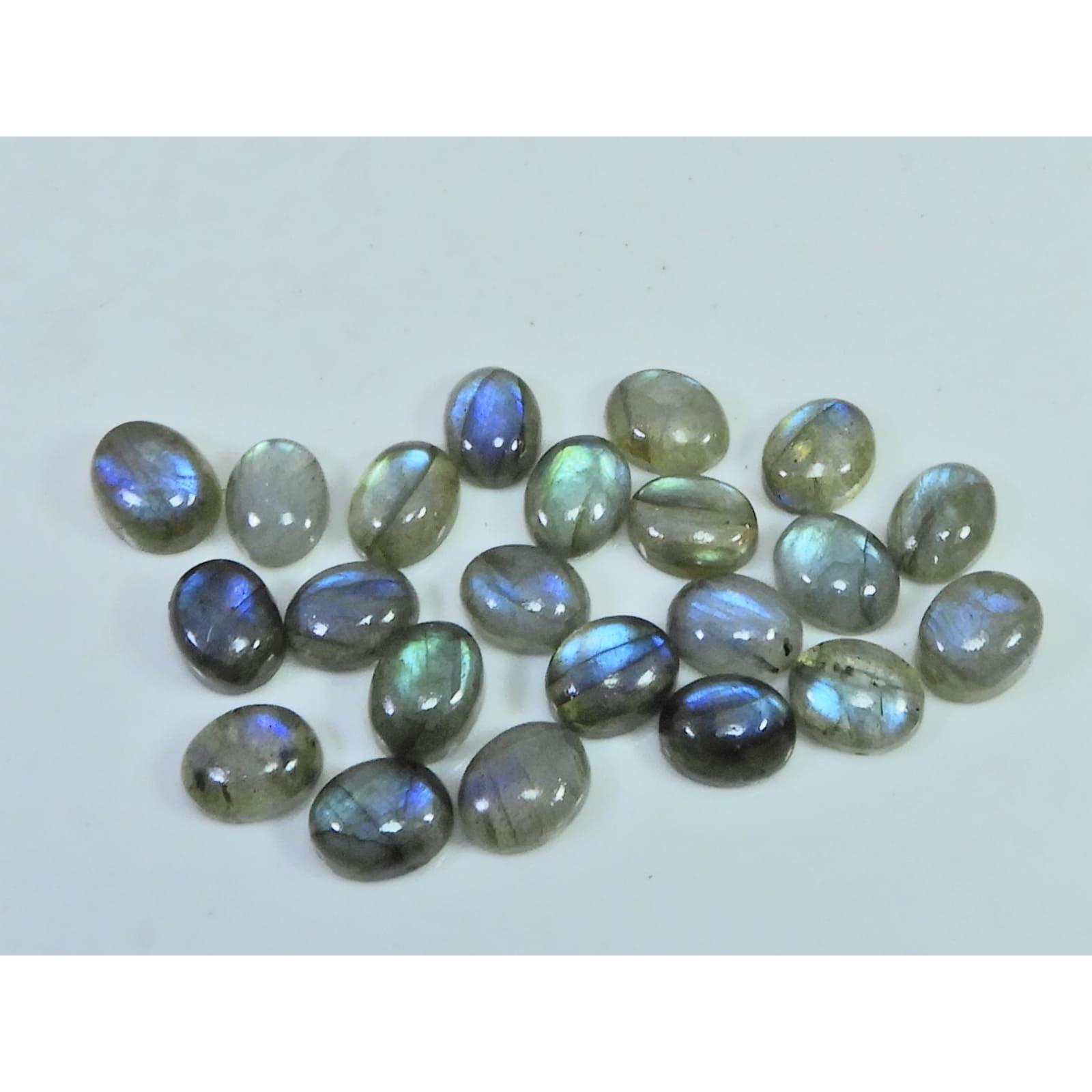 

6X8-7X9MM Natural Multi Labradorite Oval Cabochon Loose Gemstone 22Pcs Lot C-1795