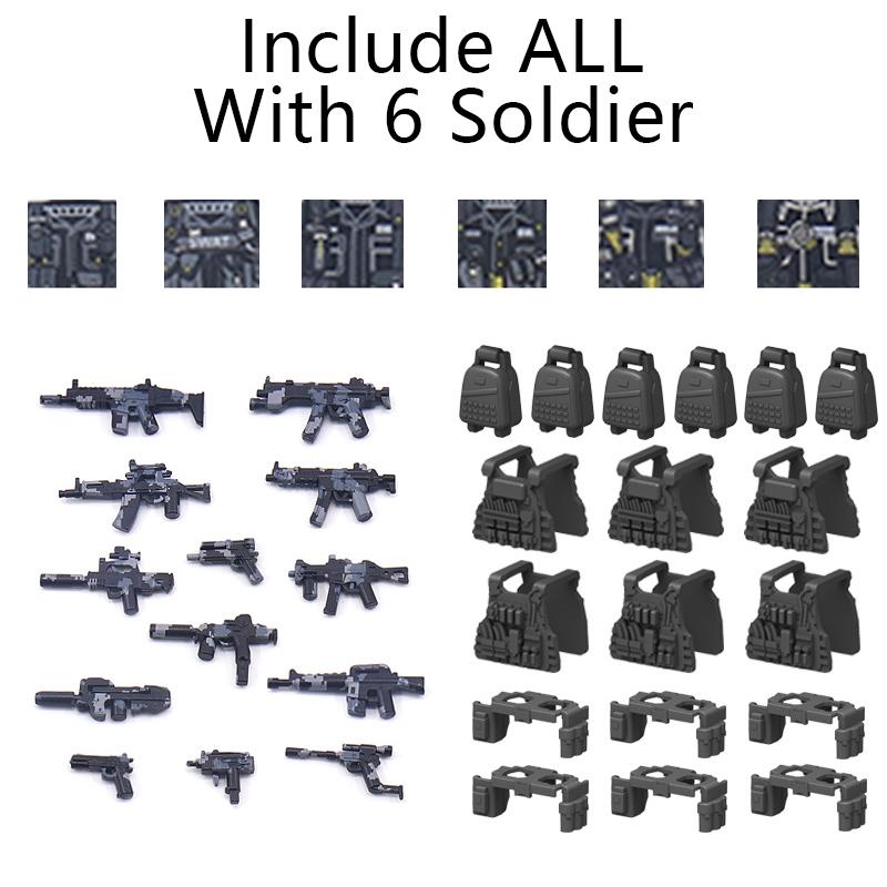 City SWAT Ghost Commando Figures Special Forces Building Blocks Modern Army Soldier Police Military Weapon Bricks Toys For Kids