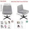 1PC Armless Office Desk Chair Cover Jacquard Solid Colour Elastic Vanity Chair Cover Wide Seat Non-slip Bar Single Chair Cover