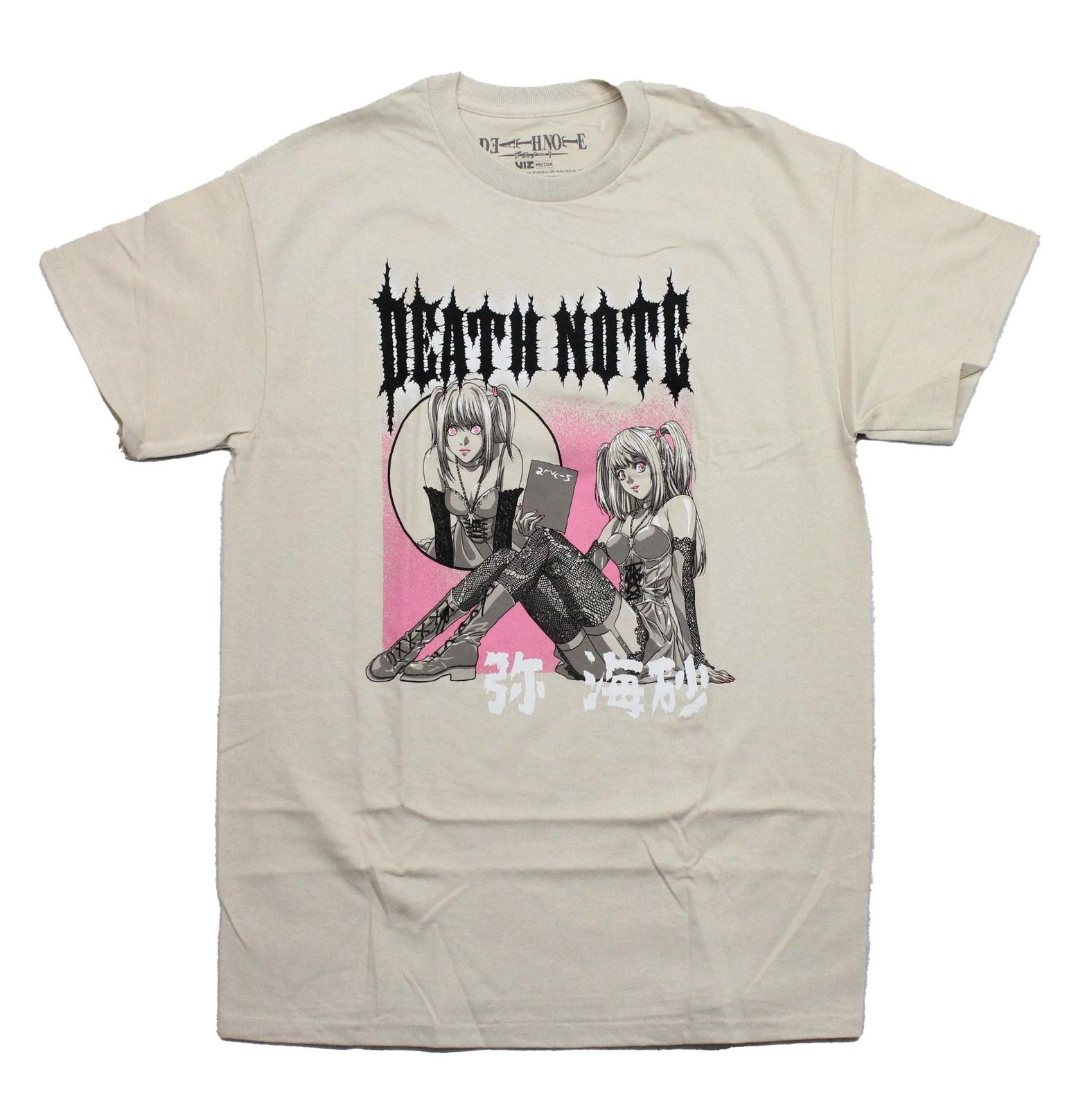 Death Note New Adult T-shirt Misa Amane Reading Book Pink Background M