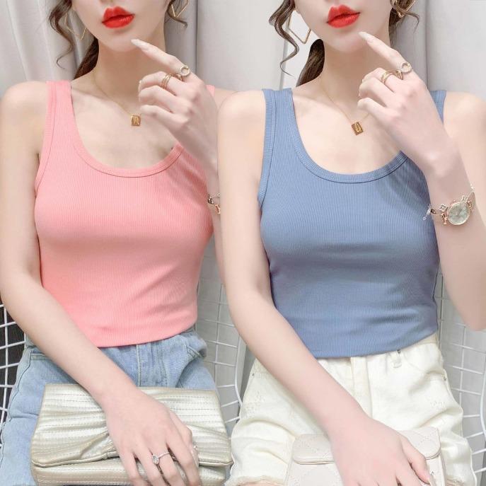 Plus Size Modale Knitted Summer Tank Top Simple Design Vest for Women