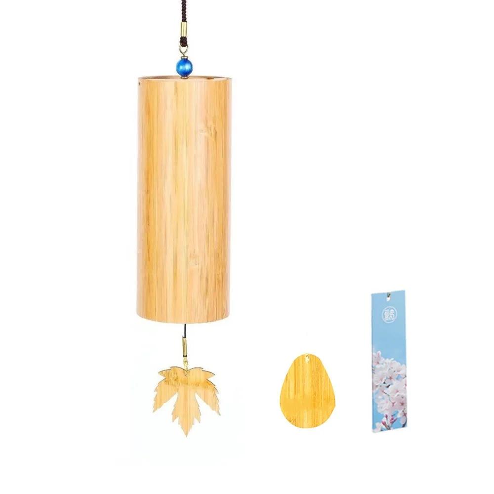Garden Decor Natural Sound Bamboo Wind Chimes Wind Blows Four Seasons Wind Bell Maple Leaf Figure Wind Chimes Birthday Gift