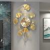 Modern Large Wall Clock 3d Gold Decoration Living Room Creative Leaf Luxury Clocks Home Decor Horloge Murale Gift