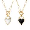 Light luxury shell love necklace, necklace niche double-sided small pendant sweater chain summer