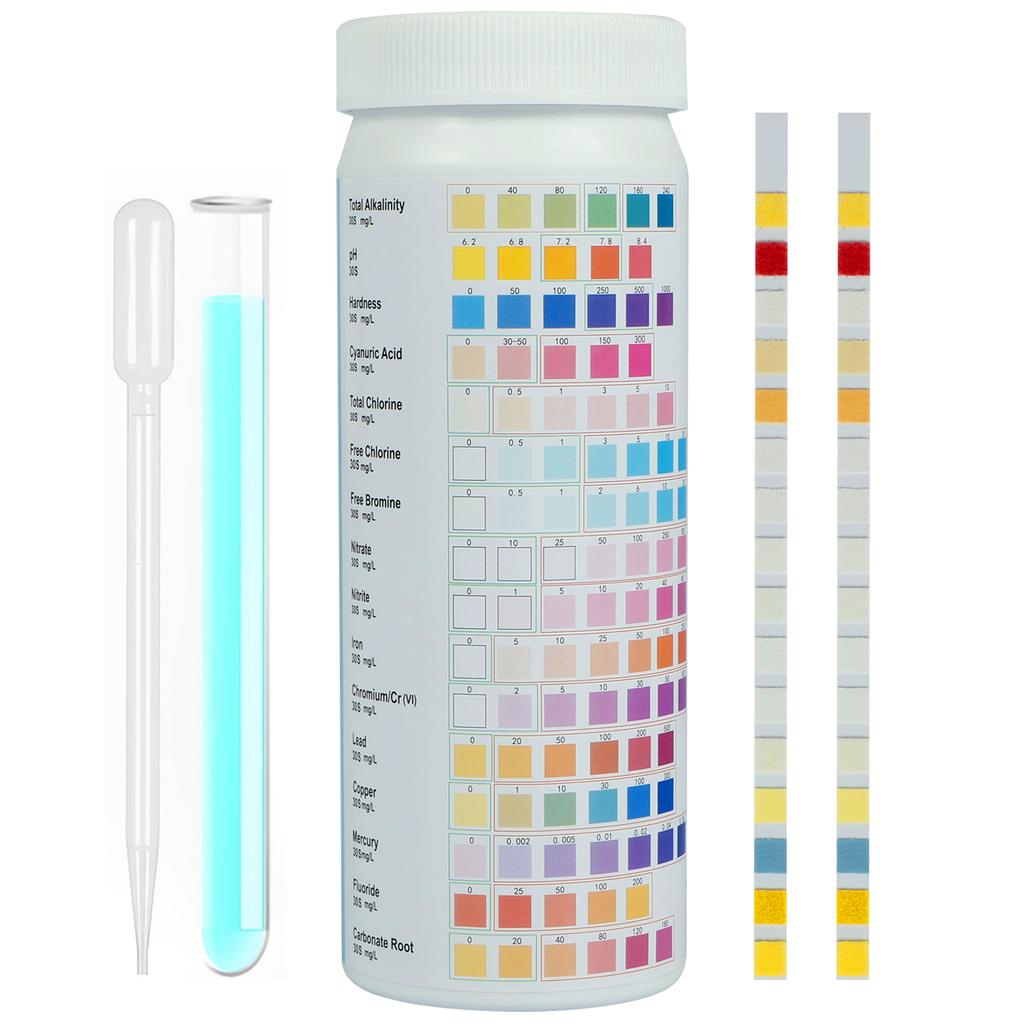 3/14/16 in 1 Drinking Water Testing Kit 100 Strips Water Testing Kits for Drink Water Home Tap and Well Water Aquarium Test Kit