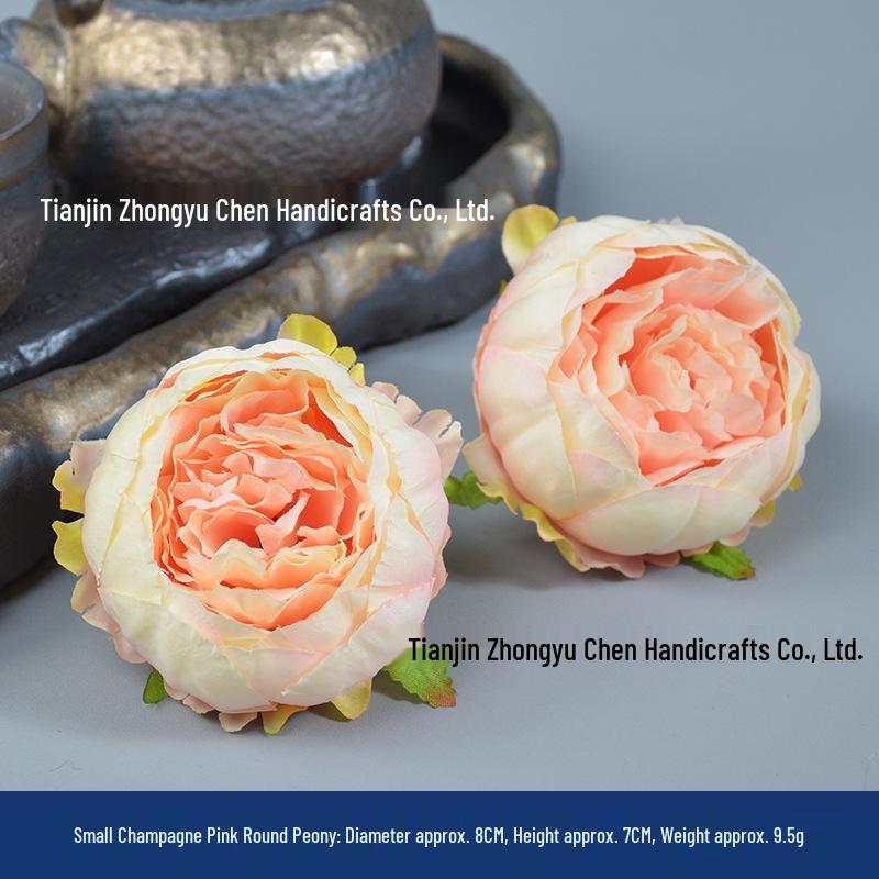 Champagne Silk Imitation Flowers for Hairpins, Hanfu Headdresses, Souvenirs, and Performance Accessories.