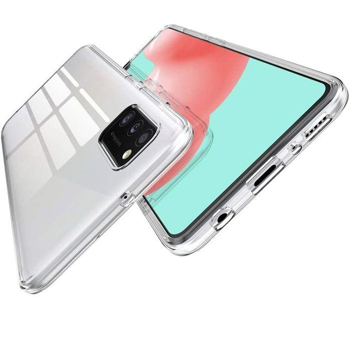 Coque et tour de cou pour Samsung Galaxy A41 - TPU Souple Transparent Cordon Noir réglable Phonillico®
