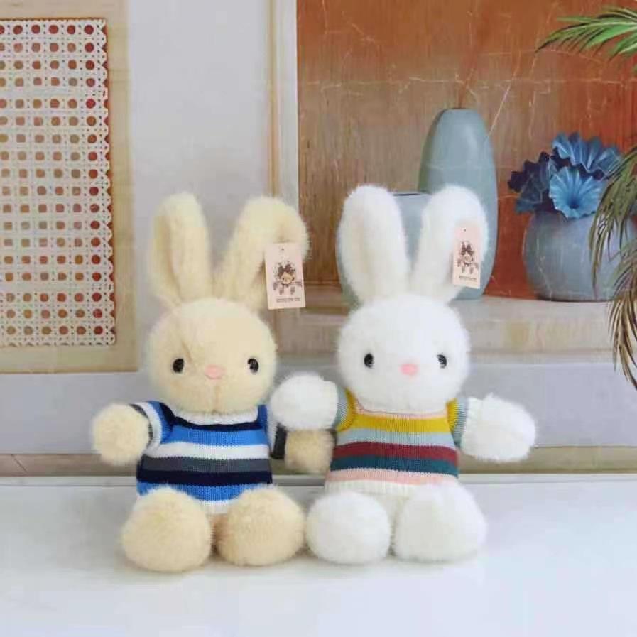 Cute Little White Rabbit Plush Toy Floral Skirt Rabbit Doll Grab Machine Doll Girl Birthday Gift