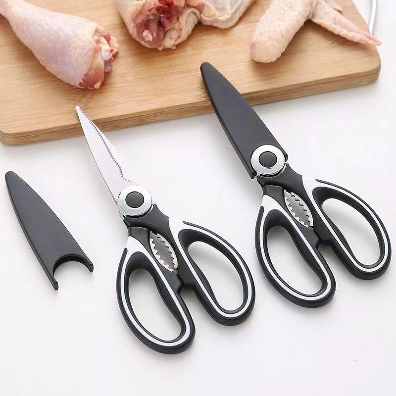 Panda Heavy Duty Stainless Steel Kitchen Scissors - Multifunctional for Chicken Bones, Barbecue, and Thickened Food Cutting.