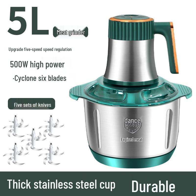 Stainless Steel 5L Automatic Meat Grinder & Multifunctional Food Processor