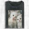 Süße Katze Geschenk T-Shirt Herren Damen Harajuku Oversized Unisex Kurzarm Streetwear hohe Qualität Paare Klassisch weich Retro Mode