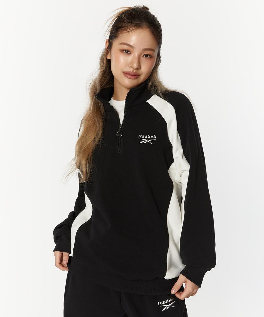 Reebok Half Zip Warm-Up Sweatshirt - Black